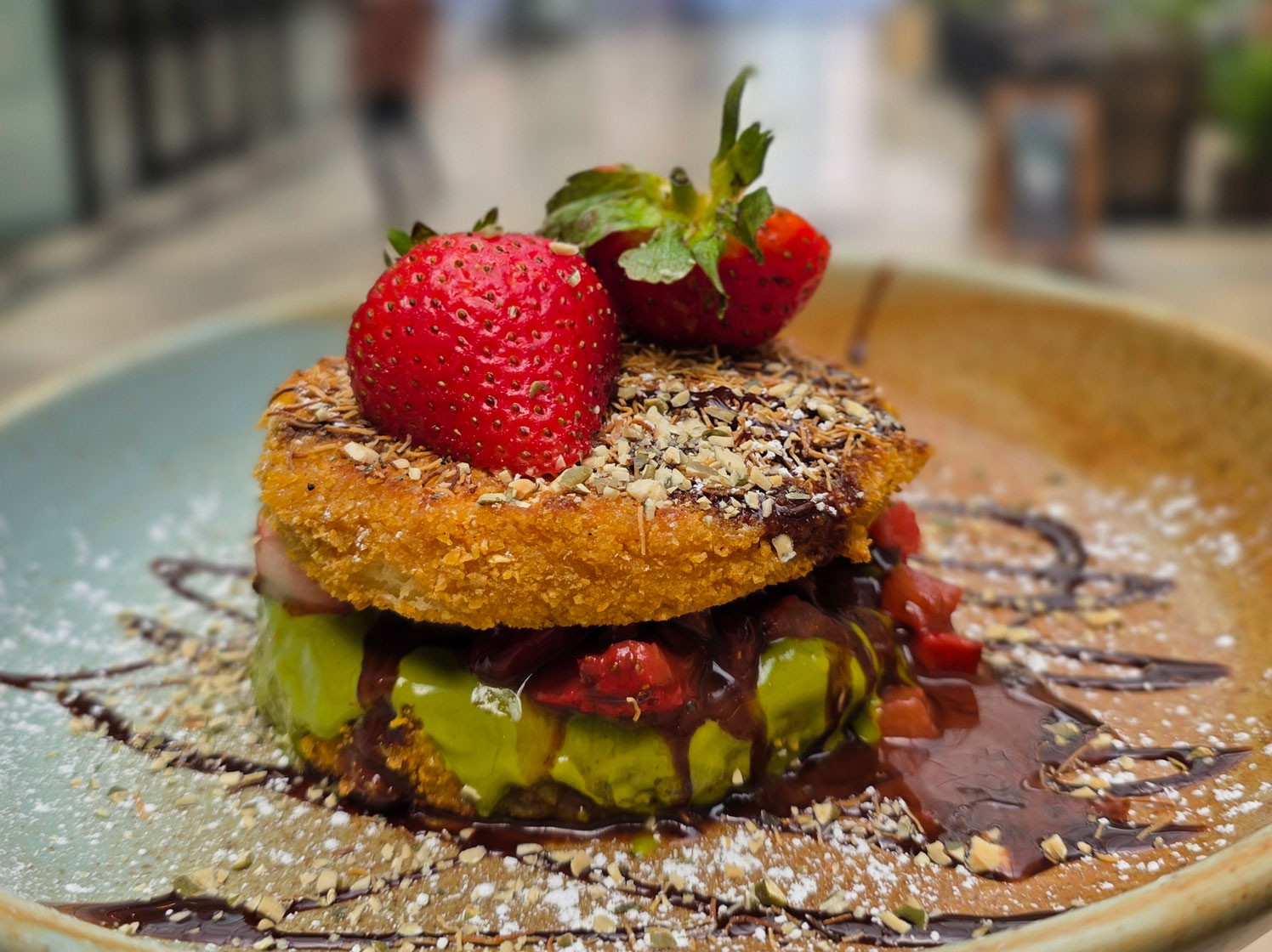 Dubai Chocolate Crunchy French Toast